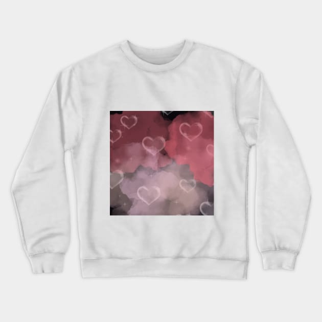 Black Pink Heart Wallpaper Crewneck Sweatshirt by GoodyL